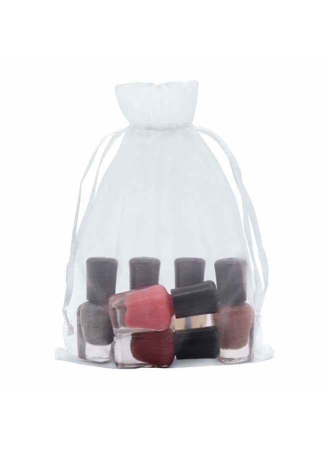 HRX Package White Organza Gift Bags 5x7 inch 100pcs, Mesh Jewelry Pouches Drawstring Bags Empty Sachet for Christmas Candy Present Wedding Giveaways - Image 4
