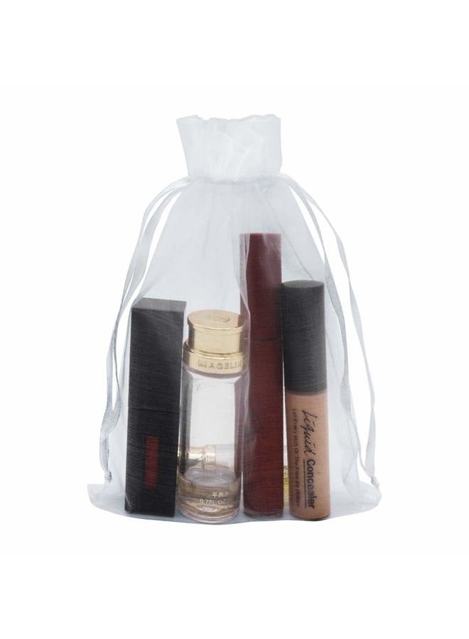 HRX Package White Organza Gift Bags 5x7 inch 100pcs, Mesh Jewelry Pouches Drawstring Bags Empty Sachet for Christmas Candy Present Wedding Giveaways - Image 5