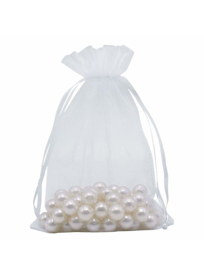 HRX Package White Organza Gift Bags 5x7 inch 100pcs, Mesh Jewelry Pouches Drawstring Bags Empty Sachet for Christmas Candy Present Wedding Giveaways - Image 3