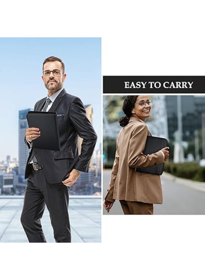 حافظة ملفات احترافية بسوستة من برو كيس مقاس A4 مع لوحة كتابة وجيوب متعددة لتنظيم الأوراق والمستندات، مثالية للعمل والمؤتمرات والاجتماعات للرجال والنساء، لون أسود أنيق- ادوات مكتب - مستلزمات مكتب - Image 4