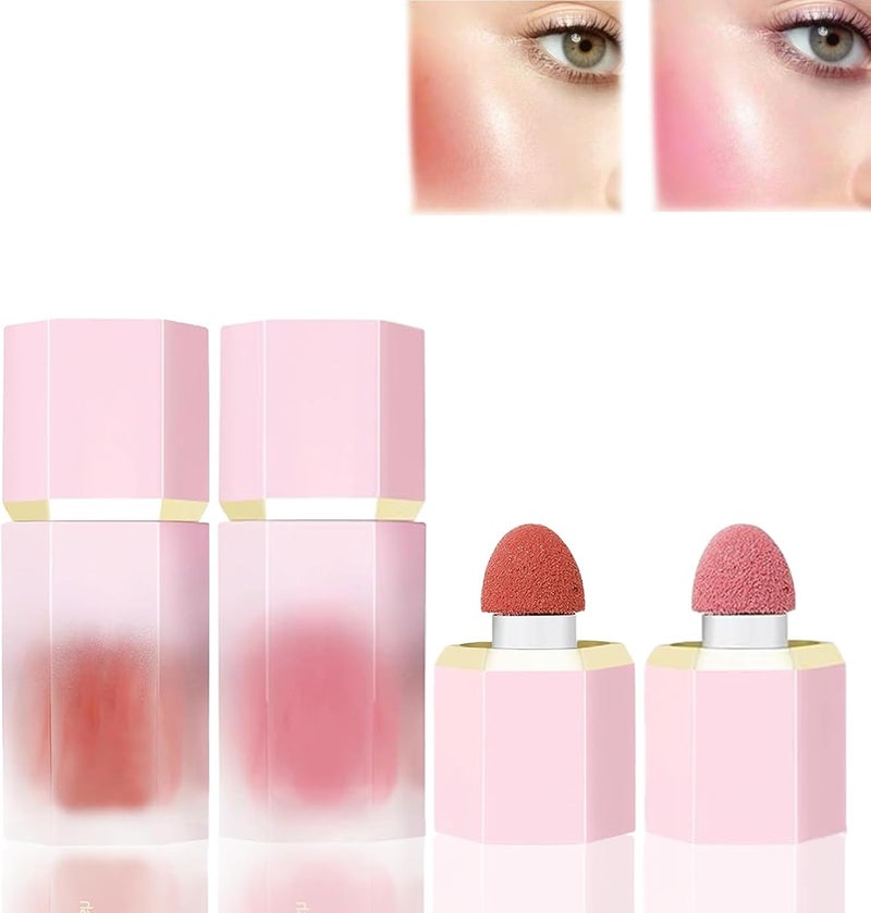 2PCS Blush Stick Liquid Blusher for Cheeks Soft Lightweight Milk Jelly Blush Buildable Cream Blush Natural Tint Blushers for Cheeks Make Up Blendable SmudgeProof Makeup Easy to Apply 0106