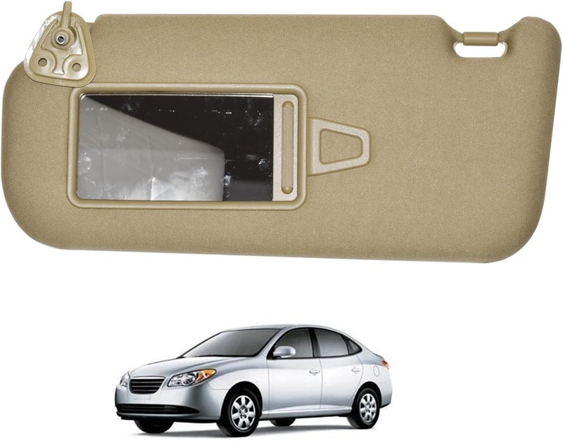 Prefer Warehouse Left Driver Side Beige Sun Visor with Makeup Mirror for Hyundai Elantra HD 2006-2010 - Image 4