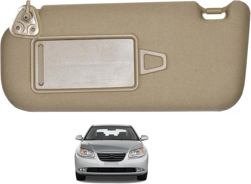 Prefer Warehouse Left Driver Side Beige Sun Visor with Makeup Mirror for Hyundai Elantra HD 2006-2010 - Image 1