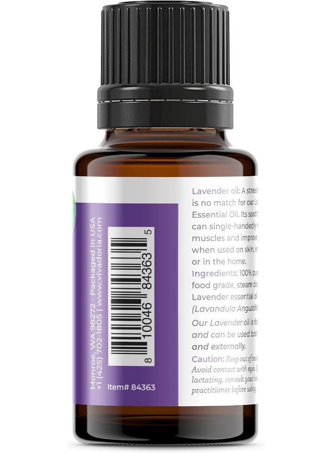 Viva Doria Lavender Essential Oil, 100% Pure, Natural Essential Oil, Undiluted, For Aromatherapy, Food Grade, 15 ML - Image 4