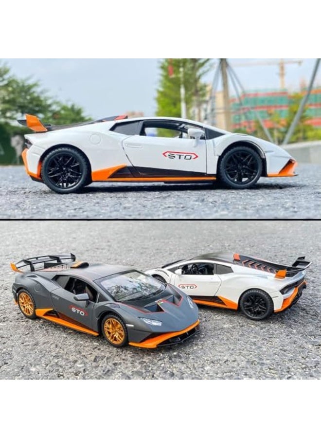 Toy Cars for Boys 1/24 Sports Car Huracan STO Metal Die Cast Toy Cars, Collectibles Model Cars, Pull Back Toy Car with Light and Sound, Gifts for Age 3+ Year Old Boys - Image 4