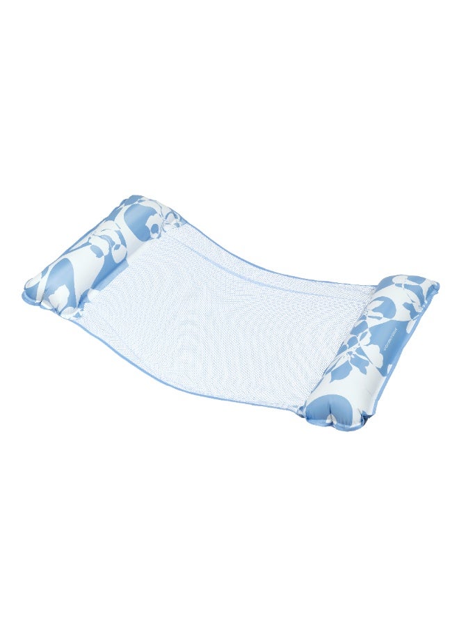 Trishi Coconut Grove Inflatable Floating Hammock Pool Float – Water Lounge Chair with Mesh Center, Portable Pool Float for Adults & Kids, Ideal for Beach, Pool & Summer Relaxation Deluxe Wild Hibiscus - Image 1