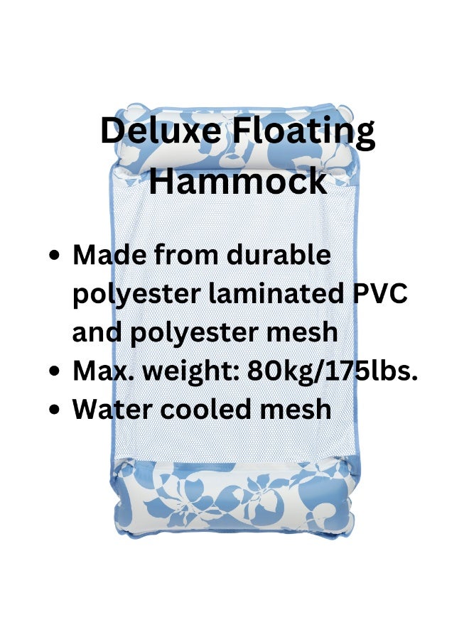Trishi Coconut Grove Inflatable Floating Hammock Pool Float – Water Lounge Chair with Mesh Center, Portable Pool Float for Adults & Kids, Ideal for Beach, Pool & Summer Relaxation Deluxe Wild Hibiscus - Image 5