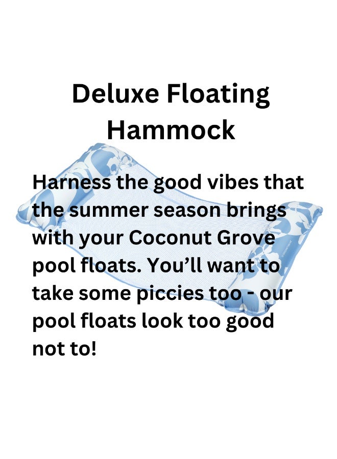 Trishi Coconut Grove Inflatable Floating Hammock Pool Float – Water Lounge Chair with Mesh Center, Portable Pool Float for Adults & Kids, Ideal for Beach, Pool & Summer Relaxation Deluxe Wild Hibiscus - Image 4
