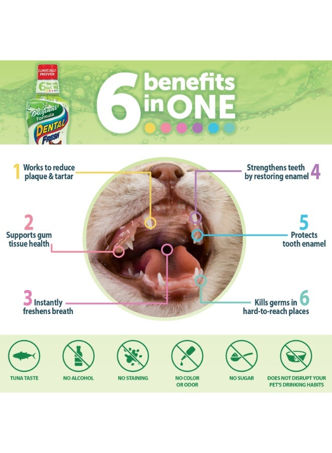 سينيرجي لابس ساينيرجي لابس دينتال فريش فورمولا أورجينال محلول العناية بصحة الفم للأسنان يقلل البلاك وينعش النفس للقطط 237 مل - Image 3