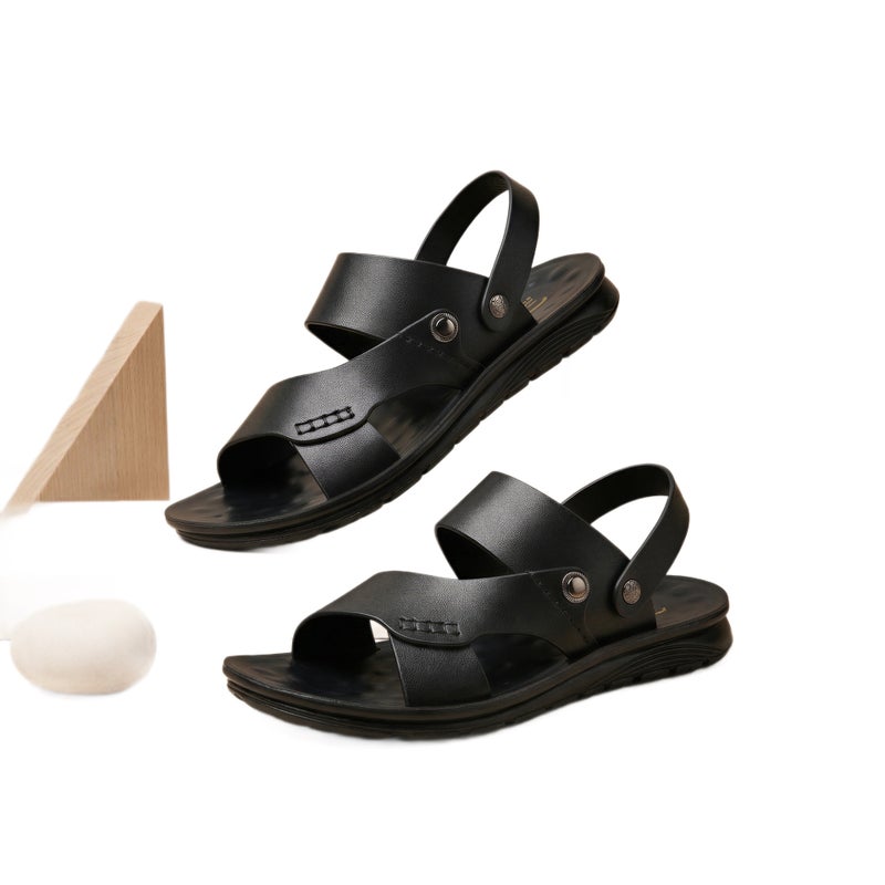 Men's Genuine Leather Sandals Breathable Soft Sole Casual Open Toe Sandals - Image 5