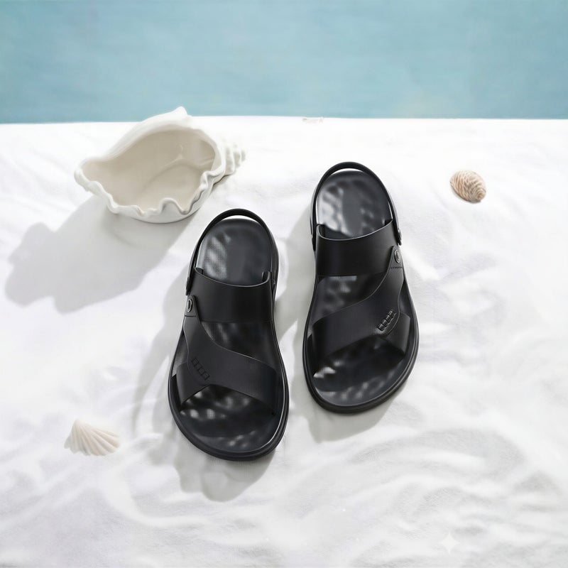 Men's Genuine Leather Sandals Breathable Soft Sole Casual Open Toe Sandals - Image 2