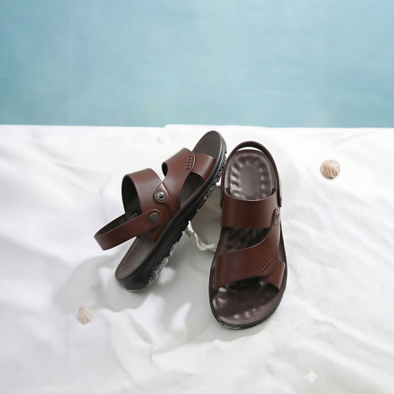 Men's Genuine Leather Sandals Breathable Soft Sole Casual Open Toe Sandals - Image 4