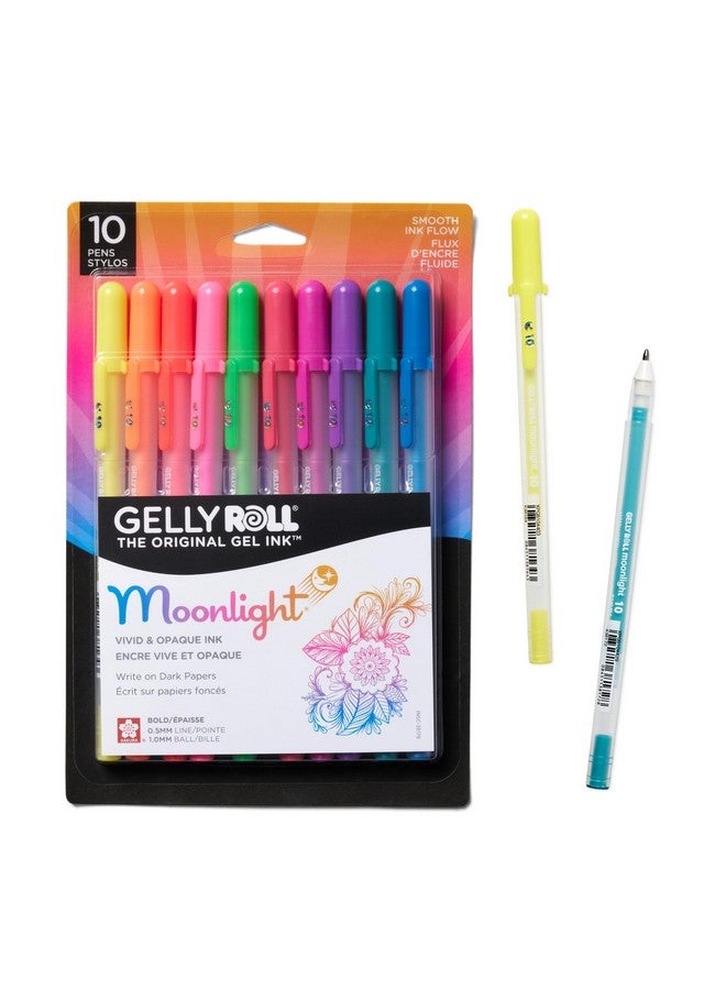 SAKURA Gelly Roll Moonlight 10 Gel Pens - Bold Point Ink Pen For Journaling, Art, Or Drawing - For Art Gifts, Holiday Gifts & Diy Projects - Assorted Bright Ink - Bold Line - 10 Pack - Image 1