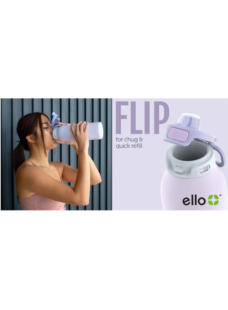 Ello Pop & Fill 22oz Stainless Steel Water Bottle with QuickFill Technology, Double Walled and Vacuum Insulated Metal, Leak Proof Locking Lid, Sip and Chug, Reusable, BPA Free - Image 2
