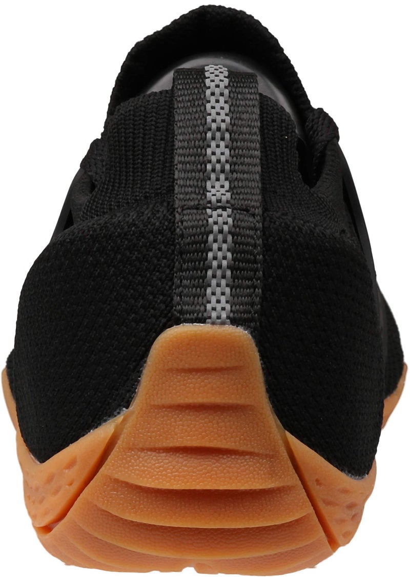 WHITIN Women's Low Zero Drop Shoes Minimalist Barefoot Trail Running Camping Size 8.5 Wide Toe Box Female Workout Sneaker Tennis Flat Black/Gum 39 - Image 4