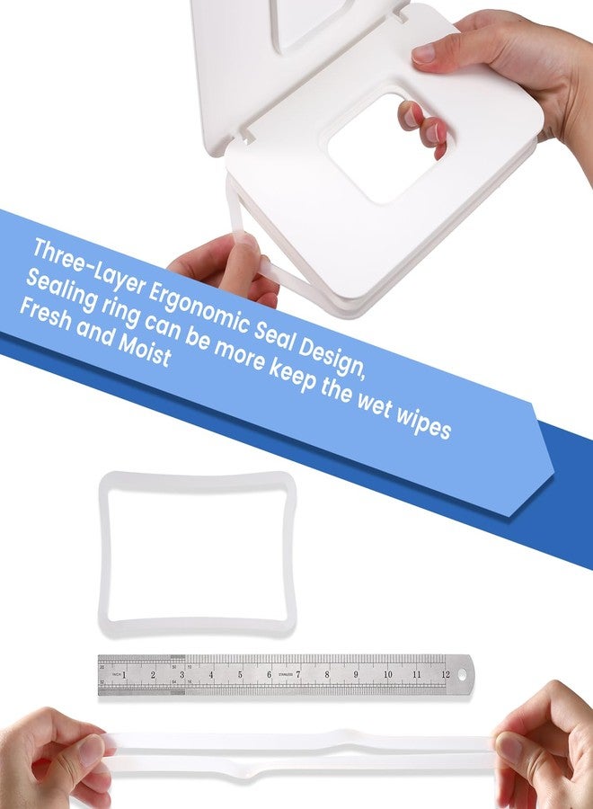Lijroavy 2 Pack Lijroavy Baby Wipes Dispenser, Baby Wipe Holder for Fresh Wipes, Non-Slip Baby Wipes Container, Refillable Wipes Box, Wipes Case with Sealing Design Lid (White and White) - Image 5