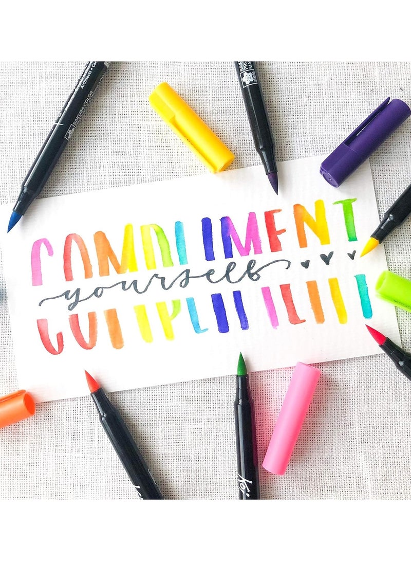 SAKURA 6-Piece Koi Colouring Brush Pen Set Basic Colours - Image 2