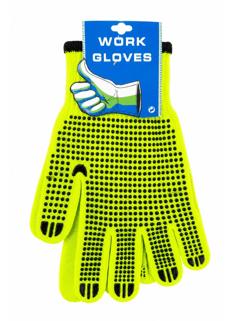3 Pair Work Gloves with Non-Slip PVC Dots – Breathable Knit Safety Gloves for Construction, Gardening, Warehouse, Mechanical and DIY Projects - Image 2