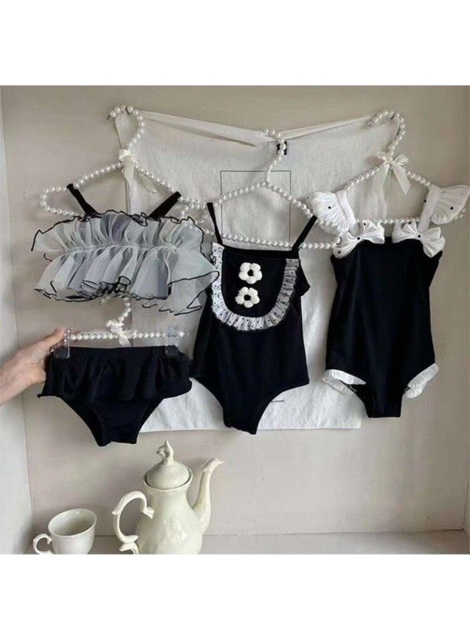 إسكدنيا ملابس سباحة للأطفال البنات قطعة واحدة كورية من قطعة واحدة ملابس سباحة للعطلات سريعة الجفاف حبال الأميرة قطعة واحدة لطيفة اللون: دانتيل مقاس منفصل: L (الارتفاع الموصى به 95-105 سم) - Image 2