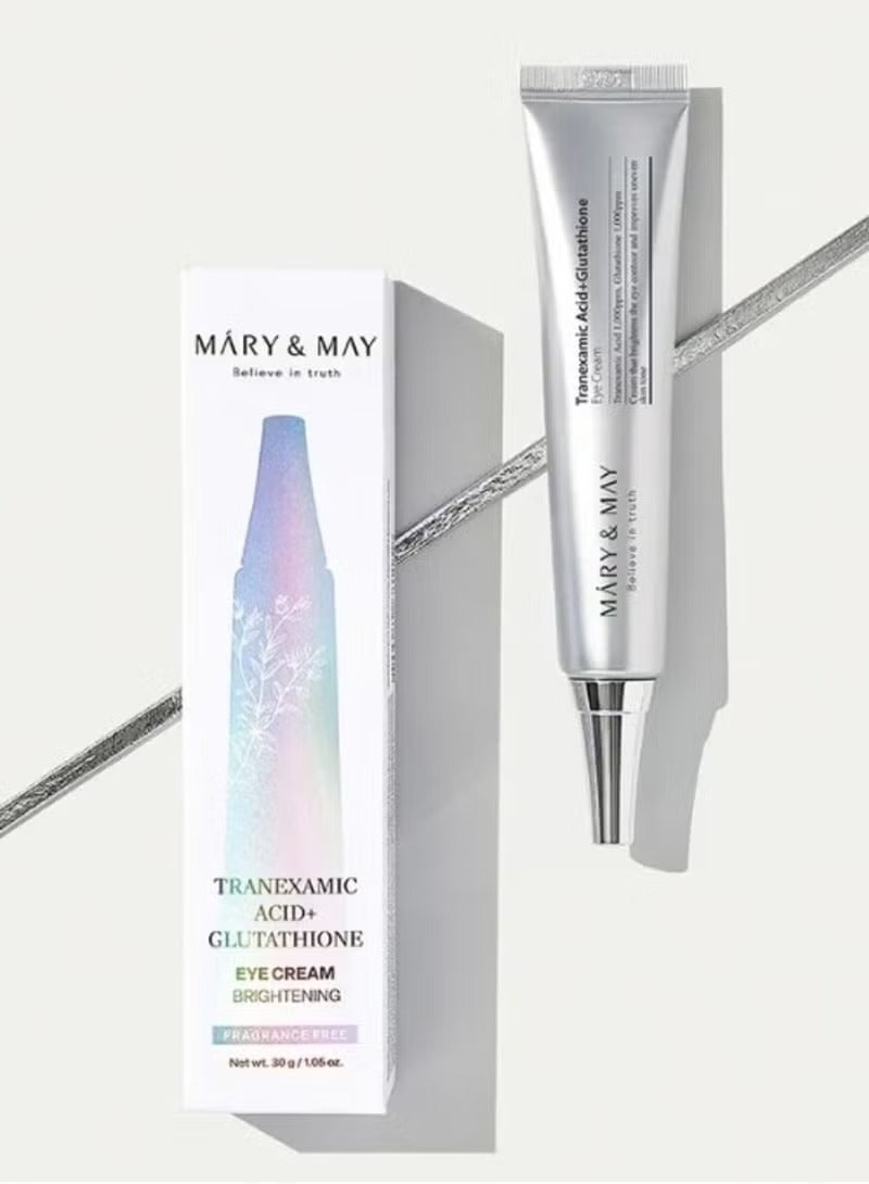 MARY & MAY Mary&May Tranexamic Acid (TXA)+Glutathione Eye Cream | Dark Circles & Hyperpigmentation | With Niacinamide & Vitamin C | Firms Under Eye Area | Wrinkle & Fine Line Care - new packing - Image 1