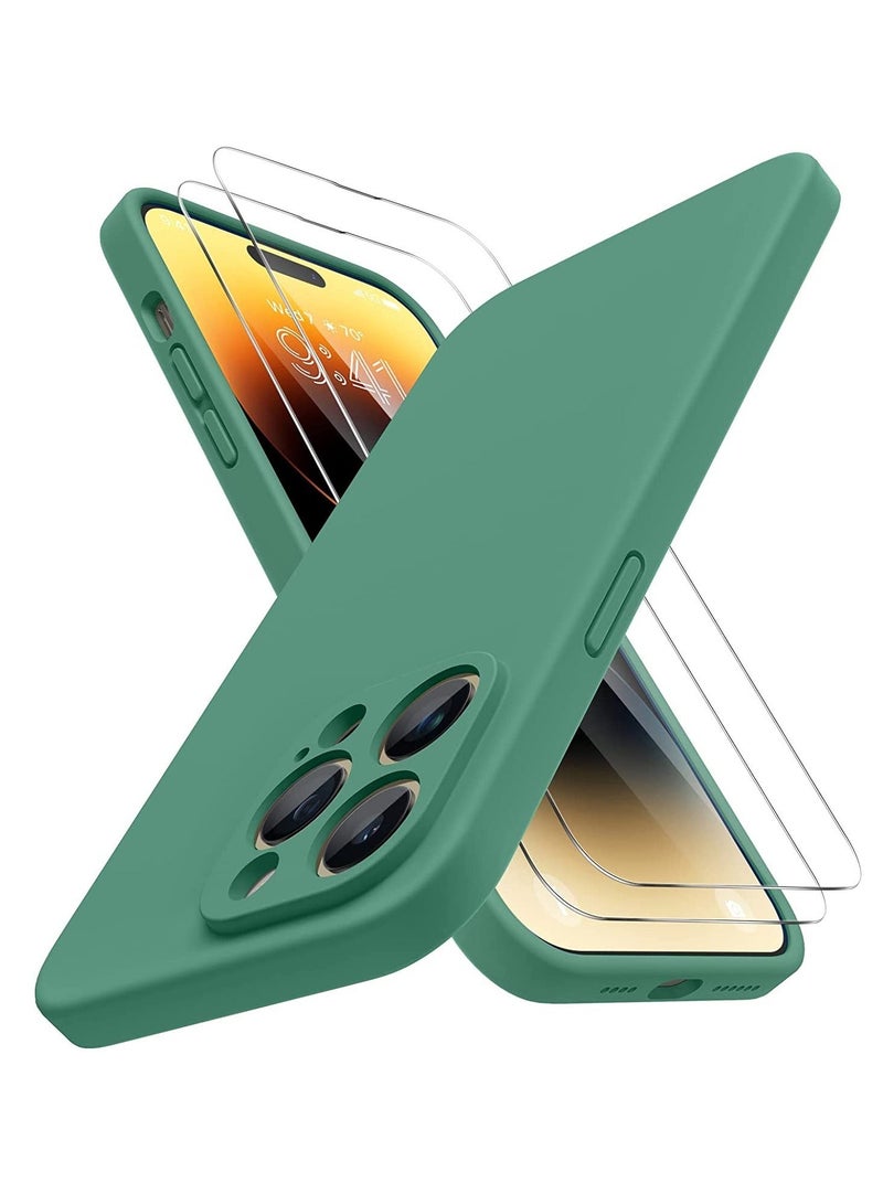 MUNTAQI iPhone 14 Pro Max Case, with 2 Pack Screen Protectors,[Upgraded Enhanced Camera Protection],Shockproof Liquid Silicone Case with Microfiber Lining,6.7 inch - Image 1