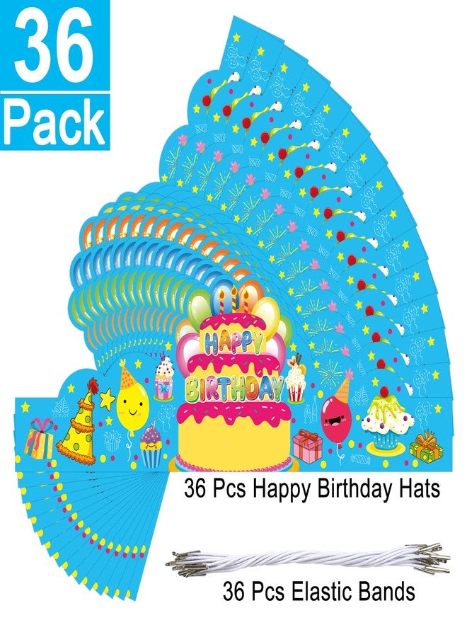AUGTHEEP Pack of 36 Birthday Crowns for Kids - Colorful Paper Party Hats for Students Classroom School VBS Party Supplies - Image 2