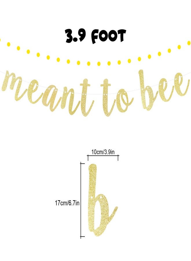 LINGTEER Meant to Bee Gold Glitter Bunting Banner Perfect for Wedding Bridal Shower Engagement Party Decorations. - Image 3