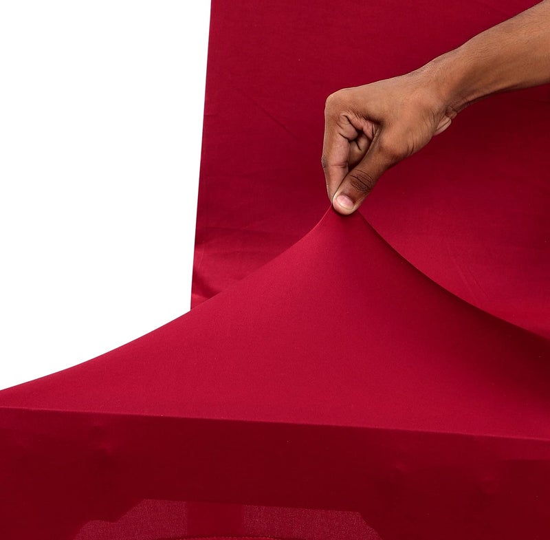 Nendle Stretchable Polyester Elastic Chair Cover for Dinning Chairs (Maroon) - Set of 4 Pieces - Image 3