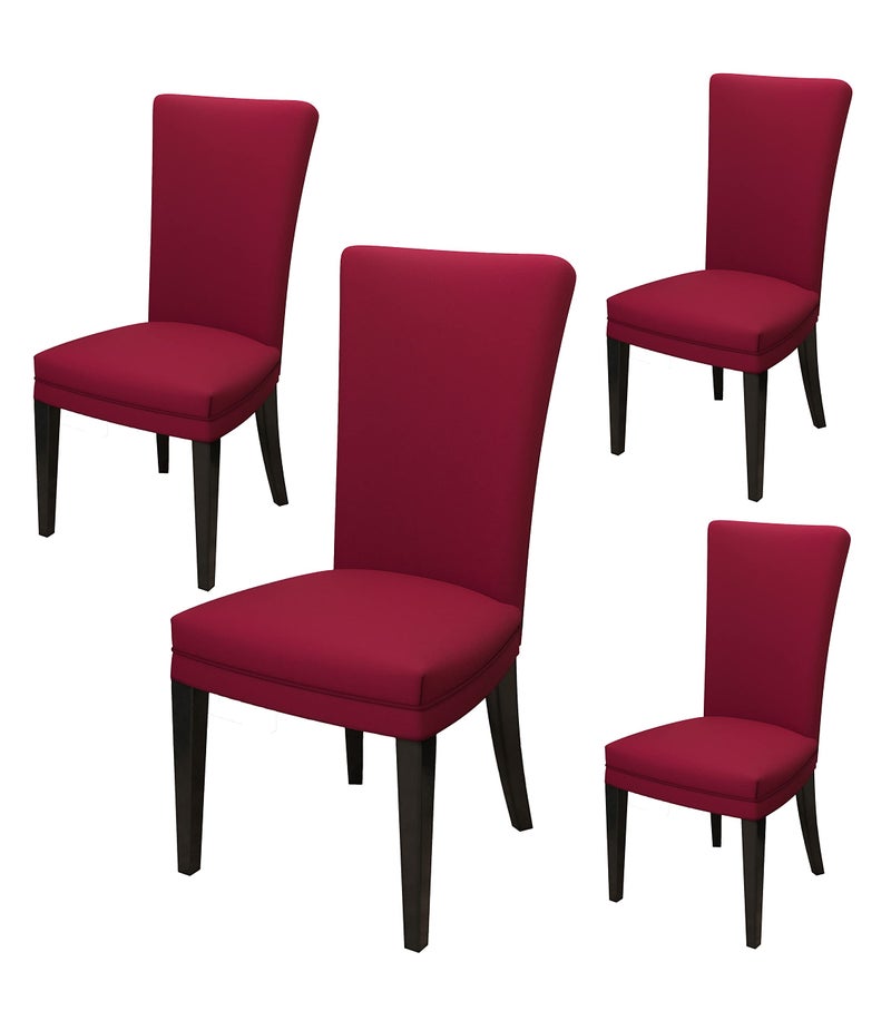 Nendle Stretchable Polyester Elastic Chair Cover for Dinning Chairs (Maroon) - Set of 4 Pieces - Image 1