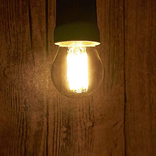Desidiya 4W Edison Tungsten Filament Round Antique Glass G45 Light Bulbs Pack of 2 Vintage Base E27 Bulb Yellow Light For Home Decoration Living Room/Hall/Balcony/Restaurant Bar Lighting - Image 4