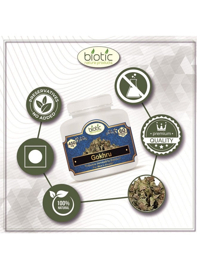 Biotic كبسولات غوكهرو الطبيعية (تريبولوس تيرستريس) كبسولات غوكشورا للرجال 450 ملغ مستخلص - 120 كبسولة نباتية (عبوة من 2) - Image 4