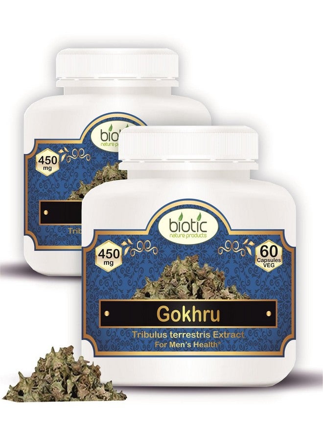 Biotic كبسولات غوكهرو الطبيعية (تريبولوس تيرستريس) كبسولات غوكشورا للرجال 450 ملغ مستخلص - 120 كبسولة نباتية (عبوة من 2) - Image 1