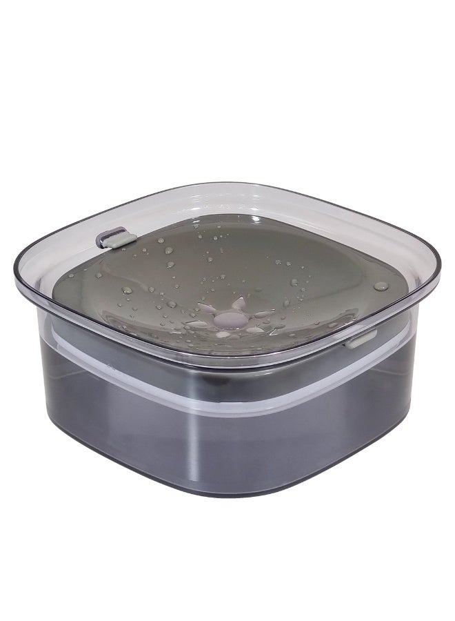 أن ان سي بيتس وعاء ماء للحيوانات الأليفة سعة 2 لتر مع مؤشر لمستوى الماء، وقرص عائم، وتصميم مانع للانسكاب، وعاء ماء بلاستيكي شديد التحمل للكلاب لجميع السلالات ذات الأحجام المختلفة، 22 سم (رمادي) - Image 1