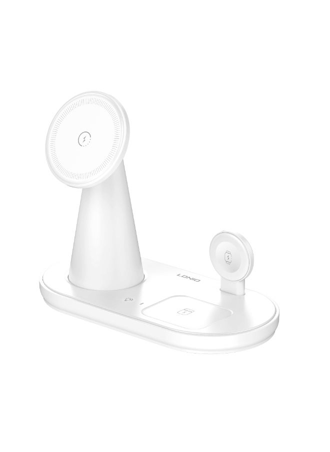 LDNIO - 5-in-1 Desktop Wireless Charging Station – 15W Fast Charger for Phone, Earbuds, Smart Watch, Magnetic Stand & LED Night Light - Image 1