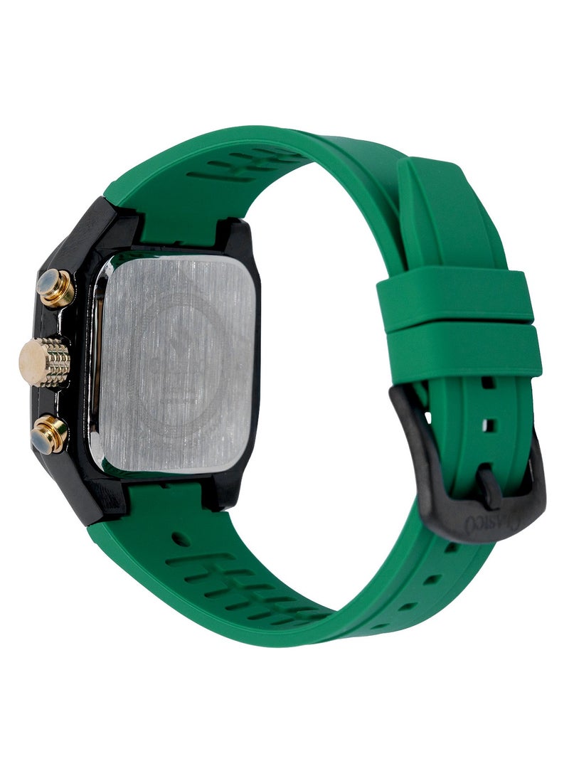 Clasico ساعة زيفر 6-أيدي كرونوغراف – إصدار كرونوغراف مربع مع حزام سيليكون فاخر – حركة ي121 النخبوية – تصميم مقاوم للماء - Image 4