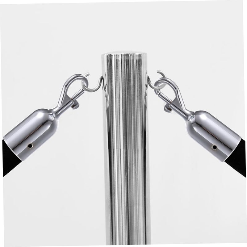 خطاف معدني فضي 2 قطعة حاجز حبل مزدوج النهاية لتنظيم الطابور وأحداث التحكم في الحشود سهلة التركيب - Image 3