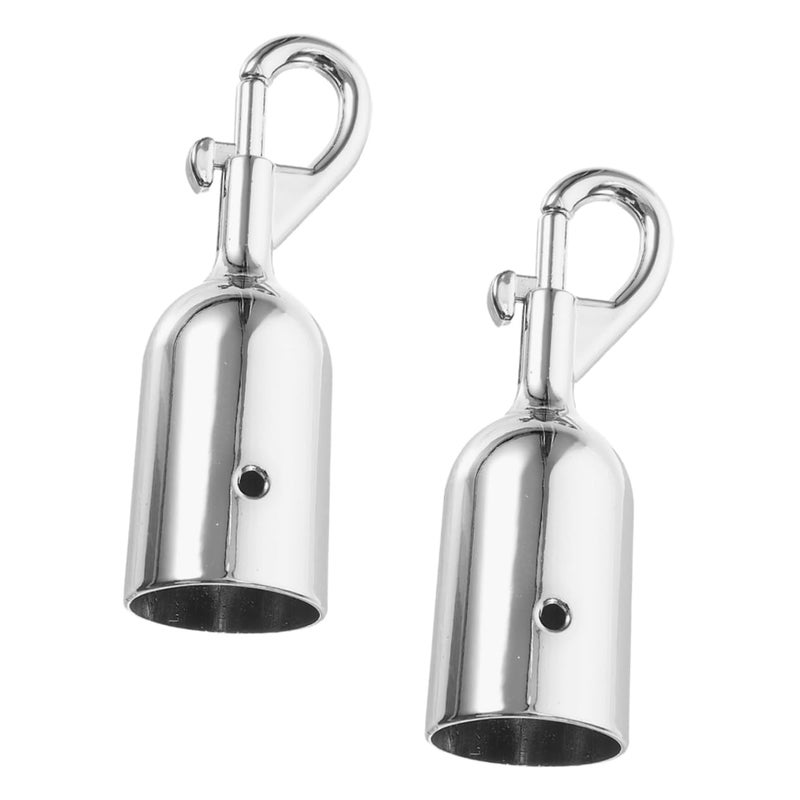 خطاف معدني فضي 2 قطعة حاجز حبل مزدوج النهاية لتنظيم الطابور وأحداث التحكم في الحشود سهلة التركيب - Image 1