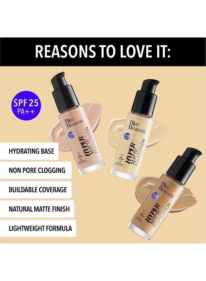 Blue Heaven Hyper Matte Foundation Cream 104 Natural 30Ml - Image 4