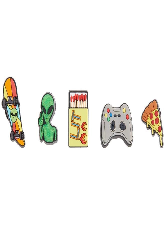 crocs Crocs Jibbitz 5-Pack Video Gamer Shoe Charms for Crocs, The Gamer, Small - Image 1