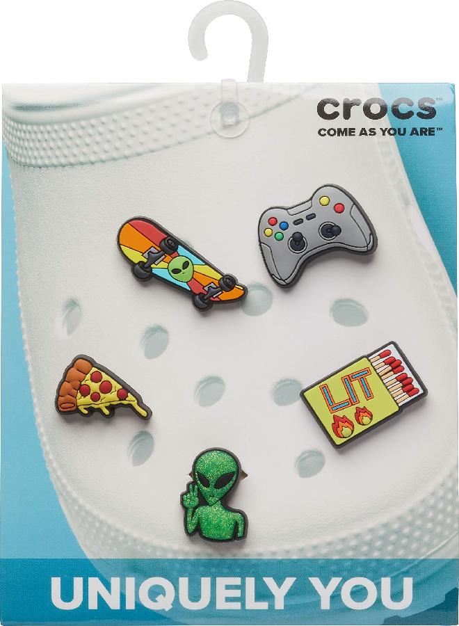 crocs Crocs Jibbitz 5-Pack Video Gamer Shoe Charms for Crocs, The Gamer, Small - Image 2
