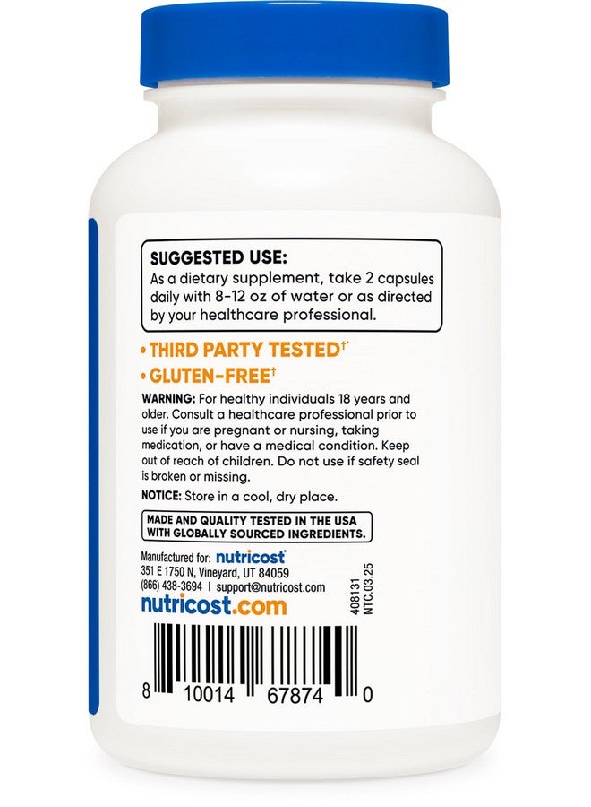 Nutricost Keratin Hydrolized Peptide Capsules - 500MG, 120 Capsules (60 Servings) - Non-GMO, Gluten-Free Formula - Image 4