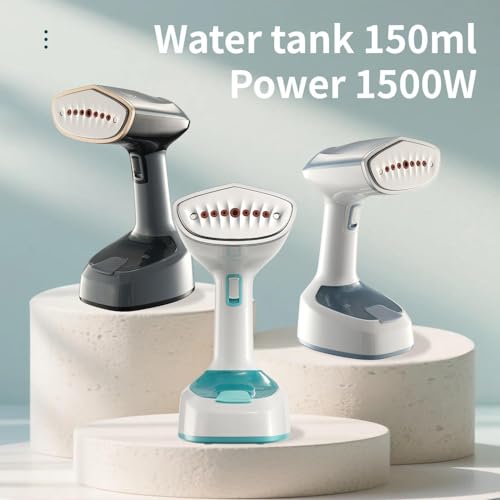 SHOPOGENIX 1500W Portable Handheld Garment Steamer for Clothes, Foldable Travel Steamer with Continuous Steam, Detachable Water Tank & Fabric Brush - Image 2