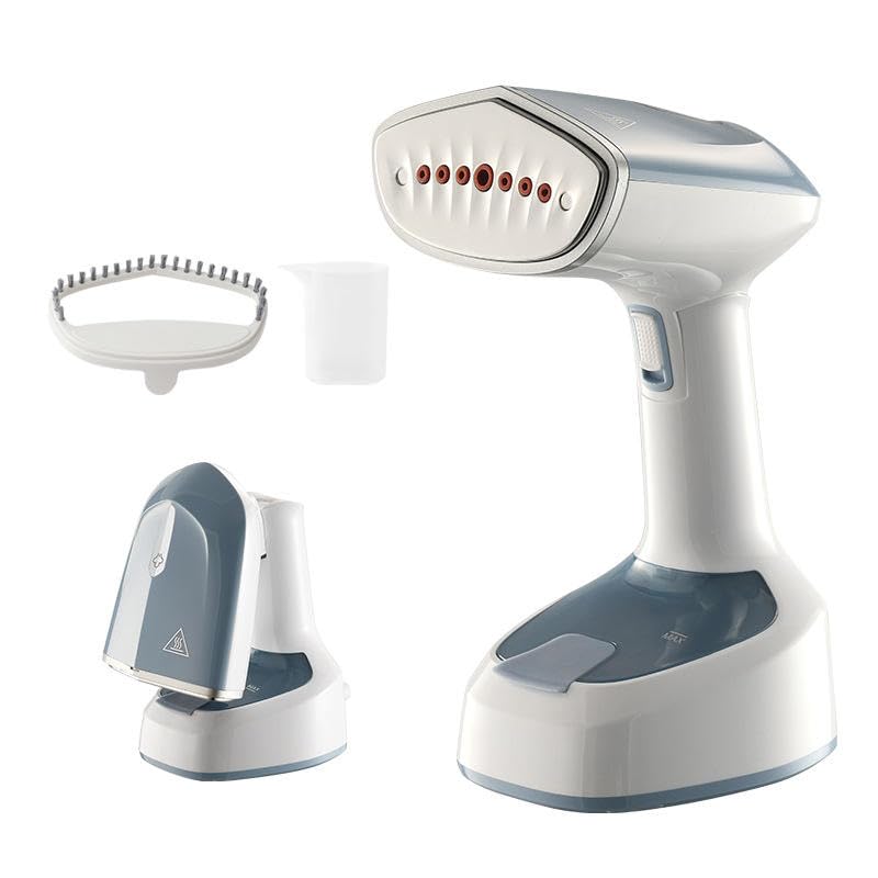SHOPOGENIX 1500W Portable Handheld Garment Steamer for Clothes, Foldable Travel Steamer with Continuous Steam, Detachable Water Tank & Fabric Brush - Image 1