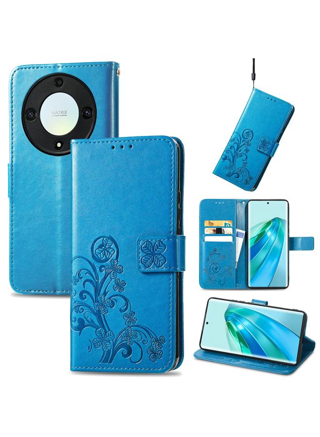 S-TOP Case For Honor X40 Four-leaf Clasp Embossed Buckle Leather Phone Case - Image 1