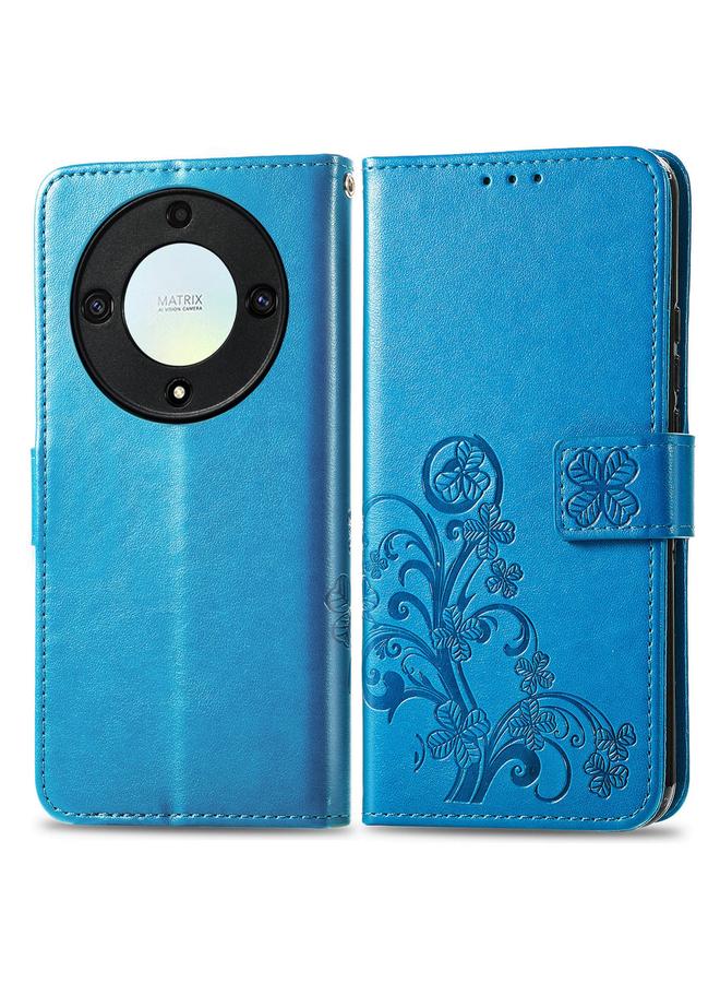 S-TOP Case For Honor X40 Four-leaf Clasp Embossed Buckle Leather Phone Case - Image 2