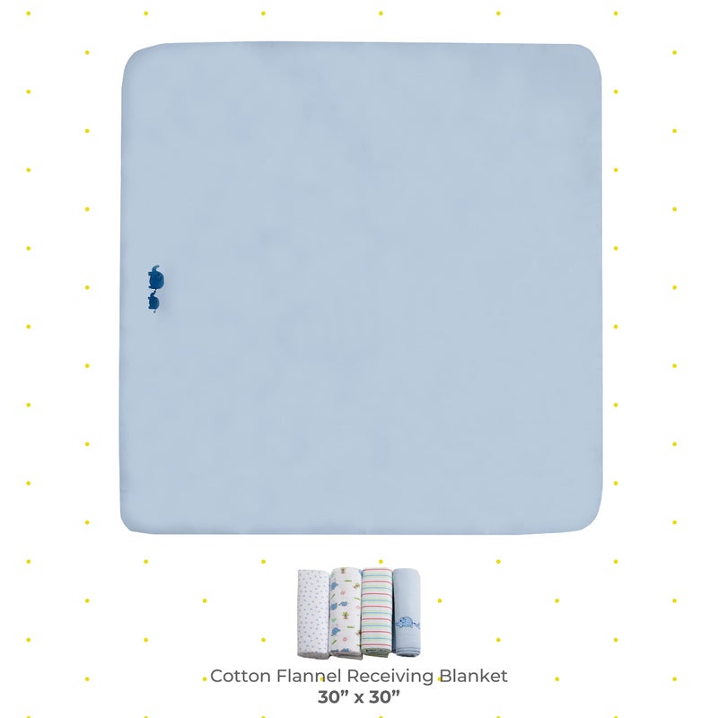 Spasilk Receiving Baby Blanket, 100% Cotton Flannel Blanket, Pack of 4, Blue - Image 2