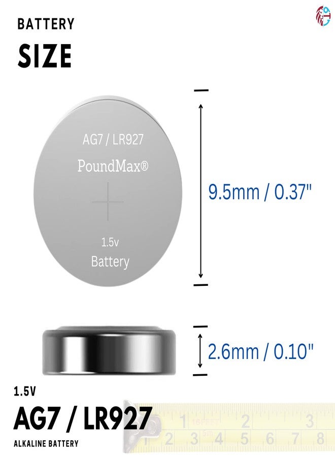 PoundMax 10x AG7 (LR57, LR927, 395) 1,5V - Alkaline Button Cell Batteries | 1x 10-Pack - Image 5