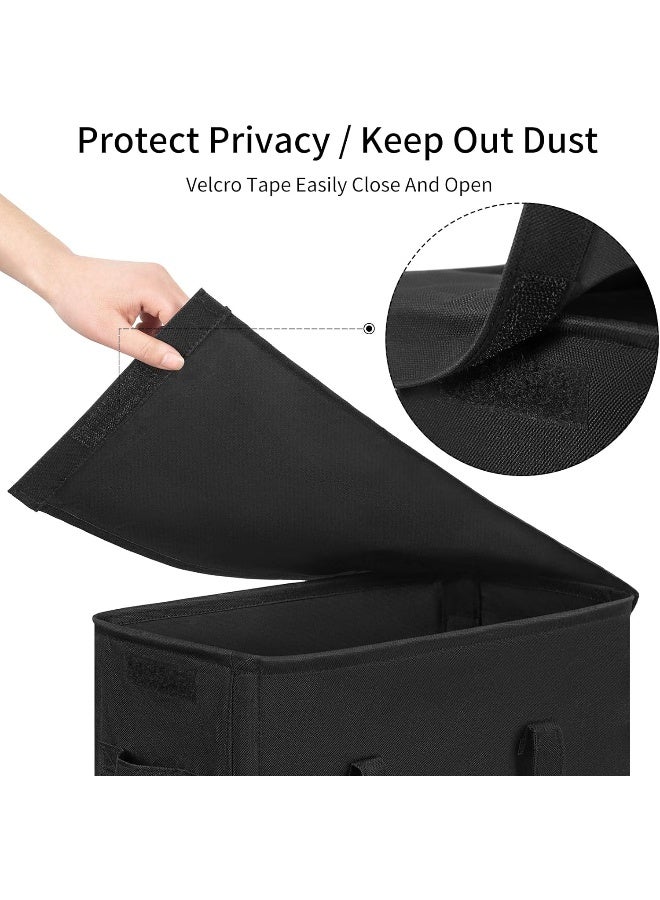 Chrislley 60L Slim Laundry Hamper with Lid Narrow Laundry Basket with Handle Upgrade Foldable Dirty Clothes Hamper Portable Skinny Hamper Organizer Storage Bins (25.6 inches, black)  - Image 3