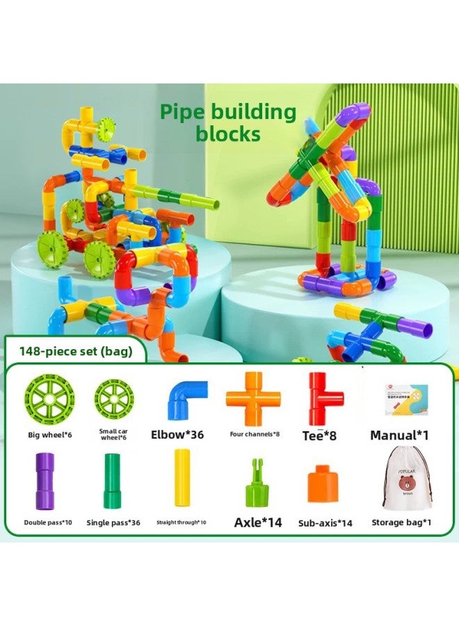 Children's Pipe Building Blocks Toys Assembled Puzzle Plastic Kindergarten Early Education Large Particle Diy Toys