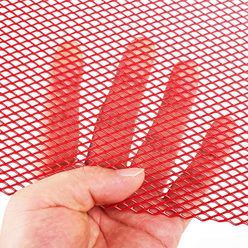AggAuto Universal 40"x13" Car Grill Mesh - Aluminum Alloy Automotive Grille Insert Bumper Rhombic Hole 3x6mm, One of the Most Multifunctional Shape Grids Red - Image 3